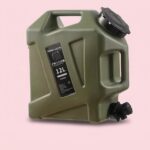 Bærbar vandtank i khaki, sort, grøn og hvid - robust design med lækagesikker opbevaring - Billede 2