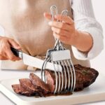 grilltang i rustfrit stål til sikker håndtering og udskæring af kød ved grill og madlavning