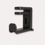hovedtelefonholder sort med justerbar montering og pladsbesparende opbevaring til headset