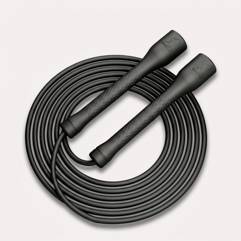 justerbar bokse-springtov i sort eller gul med ergonomiske håndtag og smidig rotation - Rejse product image