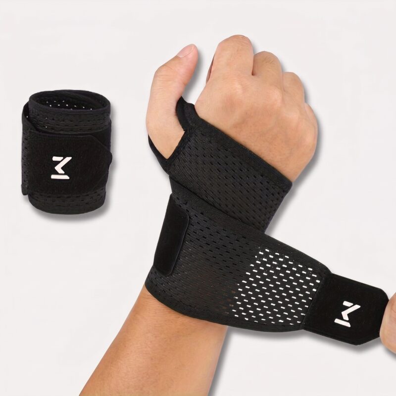 justerbar kompressionsarmbånd til håndled i sort - åndbar støtte og stabilisering til daglig brug - Rejse product image