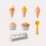 køkkenudstyr til børn - kreativt bagelegetøj til rolleleg med is og cupcakes