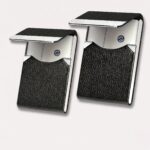 visitkortholder i metal i kulsort, PU-sort, lyserød, lilla, kaffe og blå med klap og magnetlukning - Rejse product image