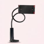 Drejelig mobilholder og tabletstander i hvid og sort med 360° rotation og fleksibel arm til seng og sofa - Billede 2