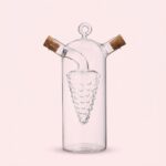 olie og eddike dispenser i glas med ergonomisk design og korkprop til madlavning og servering - Billede 3