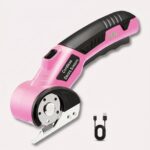 trådløse elektriske sakse gul og pink – genopladelig klipning til stof og pap - Billede 3