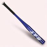 Baseballbat i aluminium i sølvfarvet, sort, rød og blå med slankt design og greb med gummibelægning - Billede 5