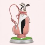penneholder golfbag med 3 penne og dekorativt design til skrivebord og kontor tilbehør - Billede 9