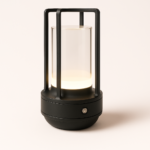krystalbordlampe i retrodesign i guld og sort med batteridrevet LED og stemningsfuld belysning - Billede 2