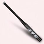 Baseballbat i aluminium i sølvfarvet, sort, rød og blå med slankt design og greb med gummibelægning - Billede 3