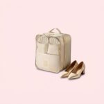 skotaske til rejse i khaki, tibetansk blå, sort og grå med to rum og stor kapacitet til flere par sko - Billede 2