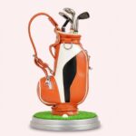 penneholder golfbag med 3 penne og dekorativt design til skrivebord og kontor tilbehør - Billede 4