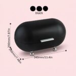 oval opbevaringsboks i hvid, grøn, grå og sort til friskere brød og kager med elegant design - Billede 4