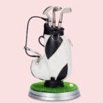 penneholder golfbag med 3 penne og dekorativt design til skrivebord og kontor tilbehør - Billede 10